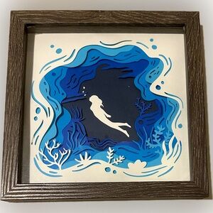 Underwater Silhouette Art in Wooden 8x8